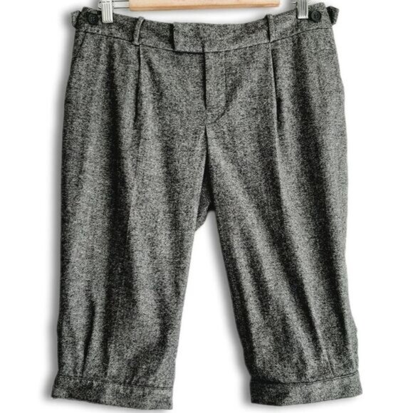 CLUB MONACO Wool Blend Bermudas Short Crop Trousers Grey Sz 6 - Picture 1 of 13